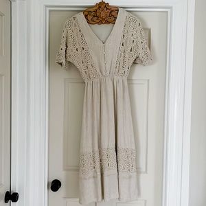 Roolee linen blend midi dress